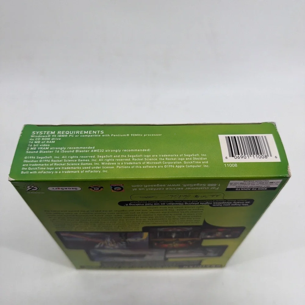 Obsidian (PC, 1997) Big Box